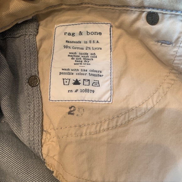 Rag & Bone. Handmade in NY. Grey with a touch of stretch - Picture 8 of 9